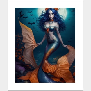 Orange Rose Mermaid Posters and Art